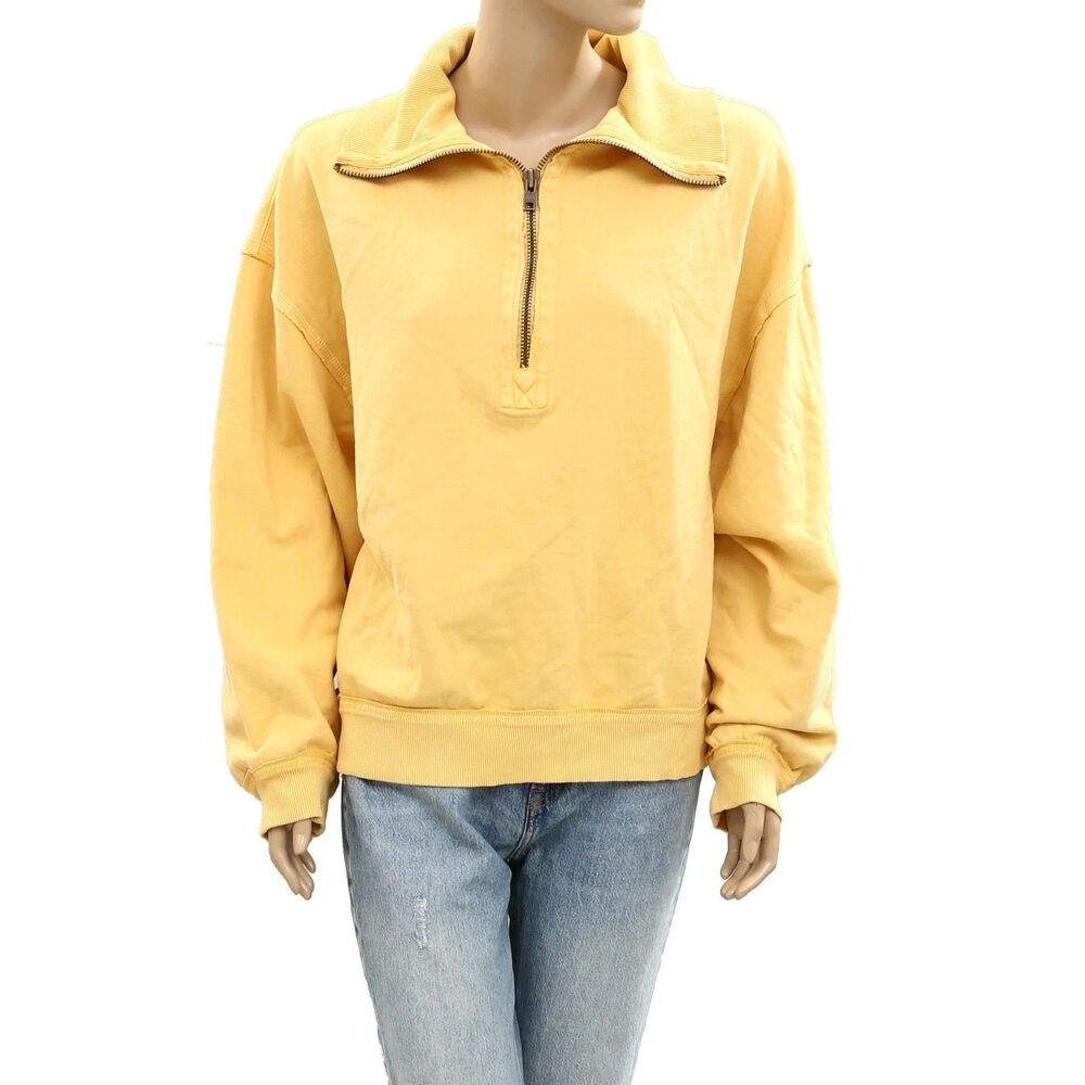 Free People We The Free Parker Half-Zip Pullover Sweatshirt Top Cozy L 284475 - Picture 5 of 10